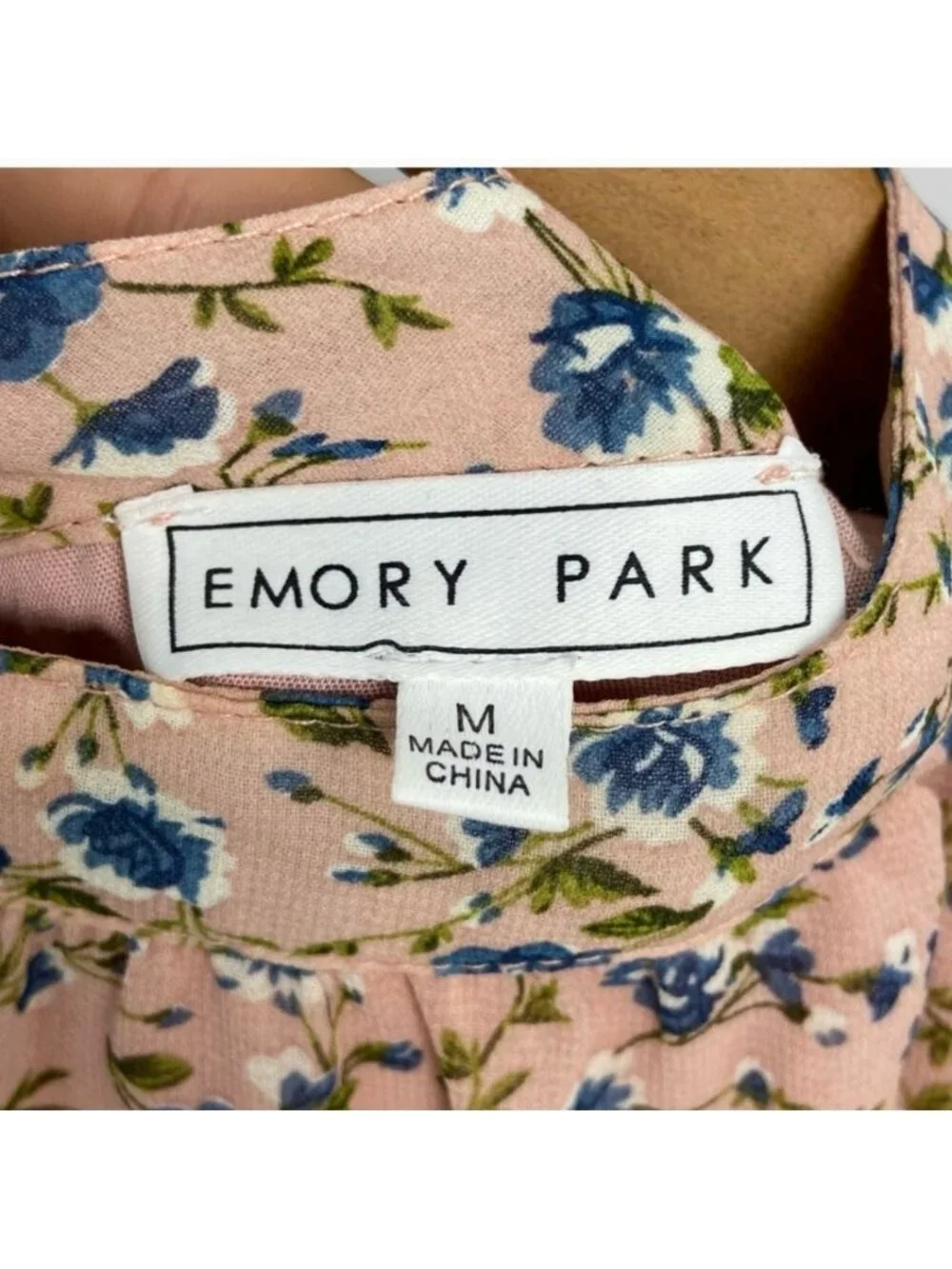 Emory Park Pink Floral Bell Sleeve Top